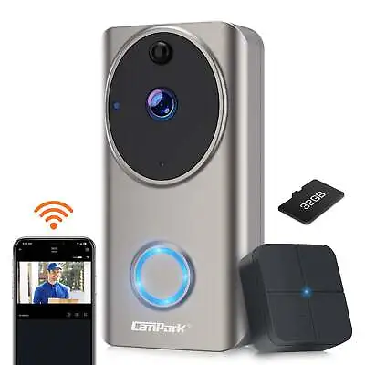 1080P Wireless WiFi Doorbell Smart Door Ring Home Security Camera Bell+32GB Card • £46.59