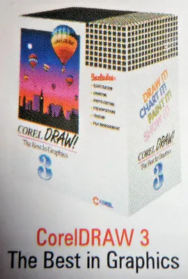 Corel DRAW 3 PC Windows 3.1 95 98 CD ROM - Red Label - Collectors - Geek • £150