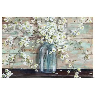 Blossoms In Mason Jar Poster Art Print  Home Decor • $29.99