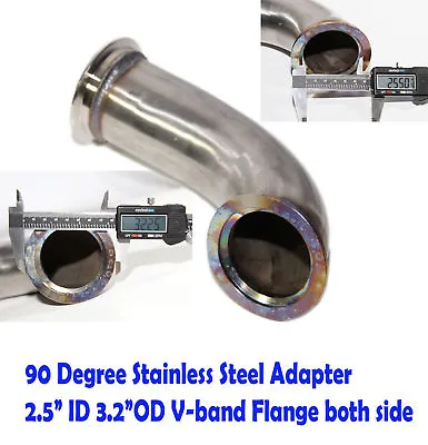 $33 • Buy Universal 90 Degree 2.5 ID V-band Flange Stainless Steel Elbow Adapter Pipe