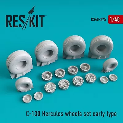 ResKit RS48-0275 Scale Model 1:48 C-130 Hercules Wheels Set Early Type Weighted • $24.41