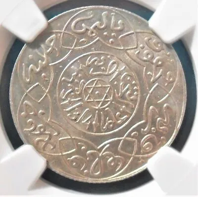 AH 1314 PA  Morocco  2 1/2 D  NGC   MS 65   GEM Graded Silver Coin    # 1014 • $250