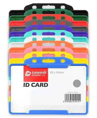 Rigid Plastic ID Card Badge Pass Holder Wallet Pouch For Lanyard Neck Strap Clip • £3.49