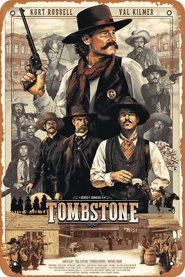 Tombstone West Cowboy Movie Poster Retro Metal Sign Vintage Tin Sign For Bar Off • $22.99