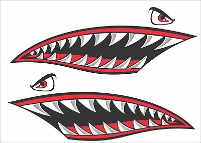 Fighter Teeth Shark P 40 Warhawk Stickers Decals Helmet Choose Color 8 Inch • $9.99