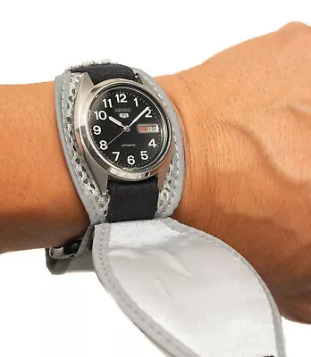 16-20mm Gray Sport Strap Fastwrap Hook And Loop Watch Band With Protective Cover • $5.99