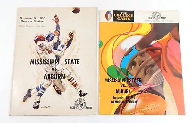 Lot Of (2) 1966 1968 Auburn At Mississippi College Football Programs • $22.49