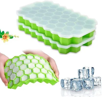 £3.49 • Buy Ice Cube Tray With Lid Mould Honeycomb Shape Silicone Freezer Chocolate Jelly Uk