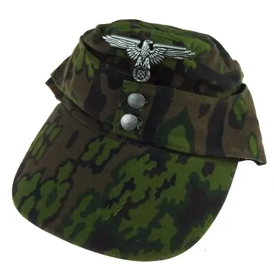 WWII German Elite Army M43 Spring Oakleaf Cotton Cap With Badge Hat Size EU 58 • $26.08