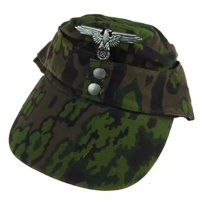 WWII German Elite Army M43 Spring Oakleaf Cotton Cap With Badge Hat Size EU 61 • $26.08