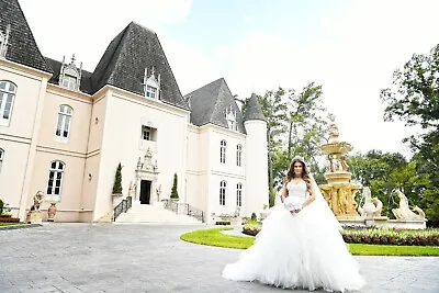 Marchesa Mimosa Wedding Dress Preowned Worn Once  Tulle Cathedral Length • $4995