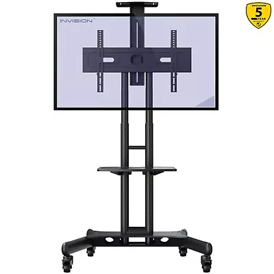 £89.99 • Buy Invision Mobile TV Stand Trolley Cart On Wheels For 32-65” TVs Anti-Tip (GT1200)
