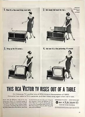 RCA Victor Hideaway TV Console Retro Poster Pop Art Vtg Print Magazine Ad 1959 • $11.20