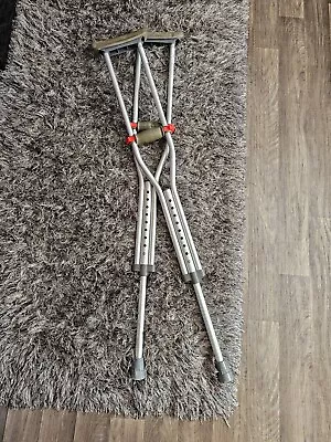 Red Dot Axilla Under Arm Crutches Height Adjustable Pair Size Small  • £22