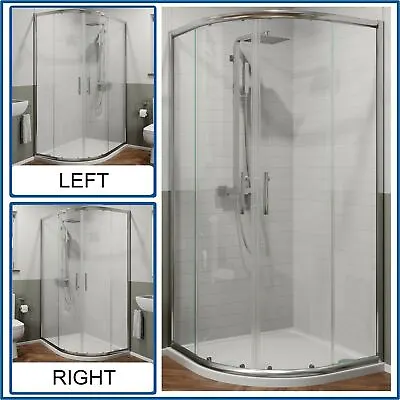 £194 • Buy Bathroom Quadrant Offset Shower Enclosure Walk In Cubicle 6mm Glass Tray Waste