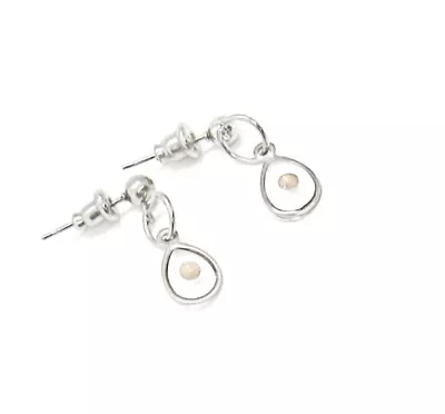 Mustard Seed Teardrop Silvertone Earrings Mustard Seed Jewelry Matthew 17 20 • $14.95