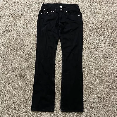 True Religion Straight W Flap All Black Jeans 30x34 • $50