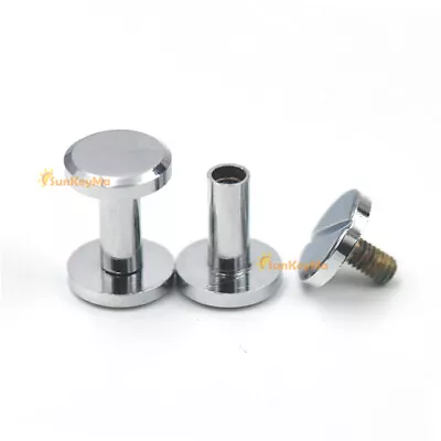 £1.73 • Buy Chicago Binding Screws Studs Nail 4 6 8 10 Solid Brass Chrome Leather Belt Bag S