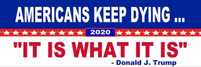  IT IS WHAT IT IS  DUMP TRUMP (8  X 3 ) VINYL BUMPER STICKER  - POLITICAL BIDEN • $2.95