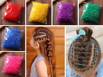 1000 Mini Clear Hair Elastics Rubber Bands Braids Braiding Plaits Small Bands • £2.23