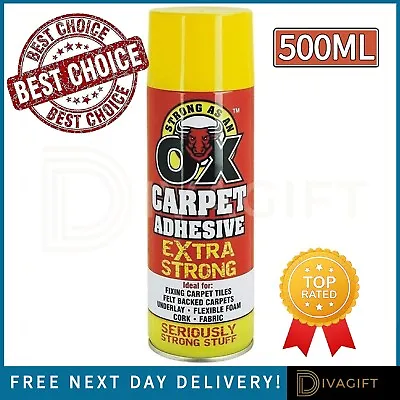 500ml Extra Strong Carpet Adhesive Spray Glue Foam Heavy Duty Craft Fabric • £7.99