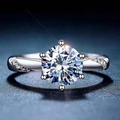 925 Silver Filled Ring Girl Luxury Cubic Zircon Women Wedding Jewelry Sz 6-10 • $2.04