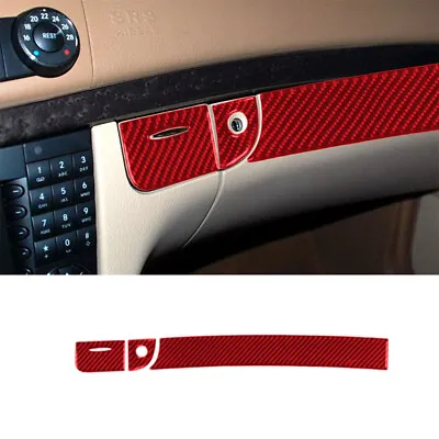 Red Carbon Fiber Interior Passenger Dashboard Cover Trim For Mercedes-Benz W211 • $21.17