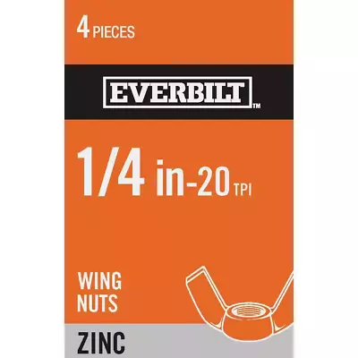 1/4 In.-20 Zinc Plated Wing Nut (4-Pack) • $6.99