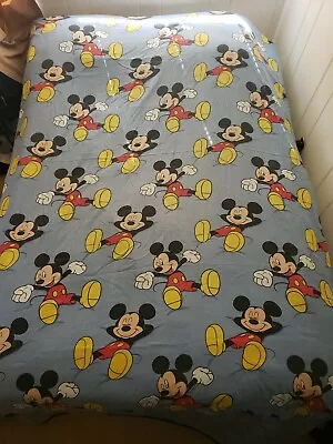 Vintage Mickey Mouse Relaxed And Sleepy Double Top Cover Bed Sheet. 1998. • $24.99