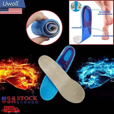 Silicone Gel Insoles Man Women Insoles Orthopedic Massaging Shoe Inserts Shock • $8.05