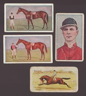 Vintage 4 X Cigarette Cards 3 Horse Racing + Phar Lap Jockey Jim Pike 1905-1921 • $10