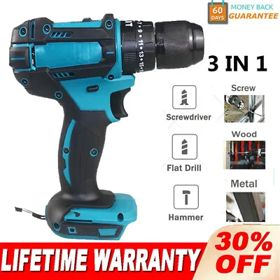 £34.40 • Buy 3 In 1 Replace For MAKITA 18V Cordless Brushed Impact Driver 1/2  Hammer Drill