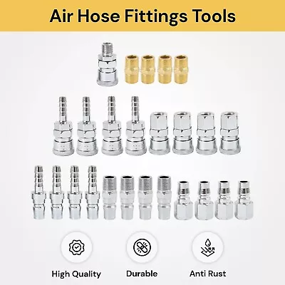 Air Hose Fittings Nitto Type Water Pipe Barb Coupler Compressor Kit Air Tools • $25.99