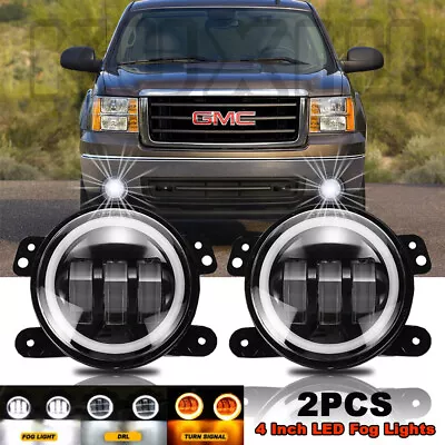 For 2007-2013 GMC Sierra 1500 2500 3500 Round 6000K LED Bumper Fog Lights DRL • $49.13