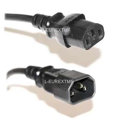 IEC C13 To C14 Power Extension Kettle Lead / Cable Male To Female Colours • £4.89