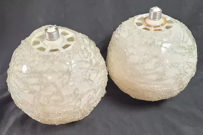 Pair Vintage Mid Century Spaghetti Light Lamp Shade Screw In Spun Lucite Globe • $99.99