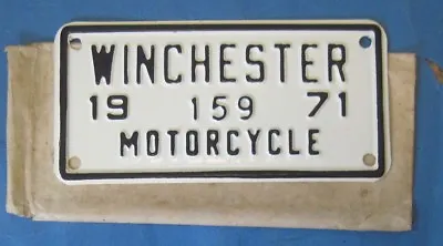 $19.99 • Buy 1971 Winchester VA Motorcycle Tag New In Wrapper Mint Condition