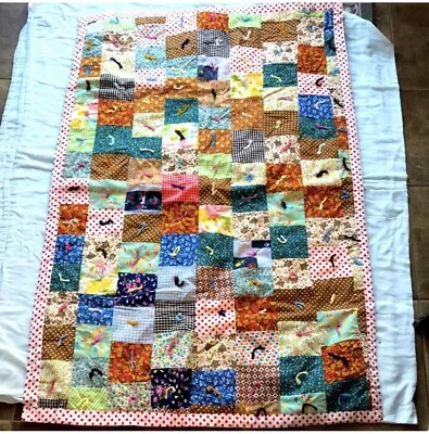 Handmade Vintage Small Patchwork Quilt • $24.99