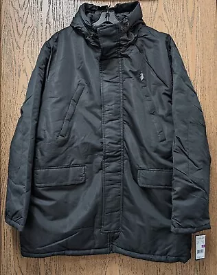 U.S. Polo Assn. Men's Long Snorkel Jacket With Hood Black - NWT • $49.99