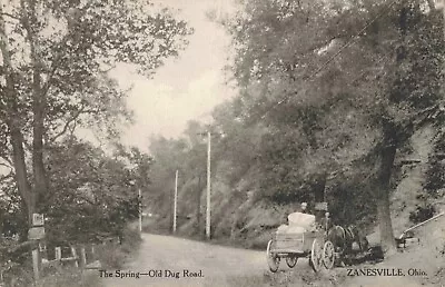 The Spring Old Dug Road Zanesville Ohio OH 1909 Postcard • $12.89