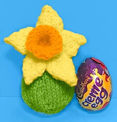 KNITTING PATTERN  - Easter Daffodil Flower Chocolate Cover Fits Creme Egg • £3.25