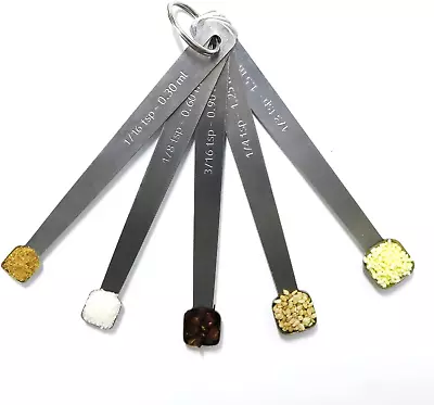 Measuring Spoons Set 1/3 Tsp 1/4 Tsp 3/16 Tsp 1/8 Tsp 1/16 Tsp Mini Spoon • $9.70