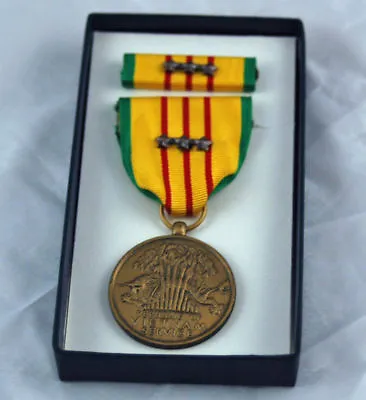 Vietnam Service Medal & 3 Bronze Stars Box Dated 1969  • $16.95