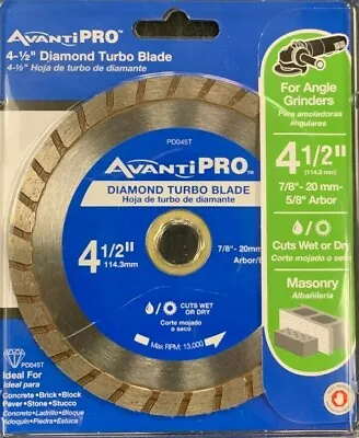 Avantipro Diamond Turbo Blade 4 1/2  (pd045t) • $8.95