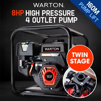 PRESALE WARTON Petrol Water Pump 8HP Fire Fighting High Pressure Transfer • $526