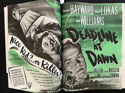 MOTION PICTURE HERALD 1946 DEADLINE AT DAWN Sue Hayward YOUNG WIDOW Jane Russell • $29.99