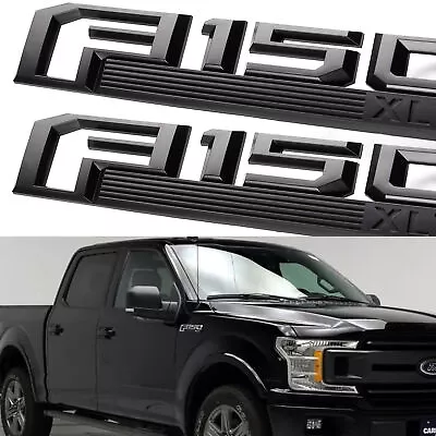 2PCS Fender Side Emblem For F-150 XLT Emblem Matte Black 2015-2020 Truck Badge • $23.99