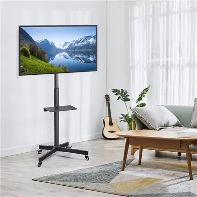 £49.99 • Buy Mobile TV Rolling Stand TV Trolley Cart TV Stand On Wheels For 23-60 Inch Screen