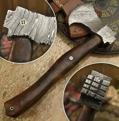 Custom Handmade Damascus Steel Viking Hatchet Hunting Tactical Tomahawk Edc Axe • $110