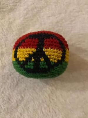 Rasta Style Peace Sign Hacky Sack 2.5 X2.5  Yarn Never Used • $5.99